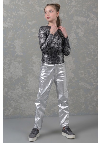 Varak Baskılı Kız Çocuk Body