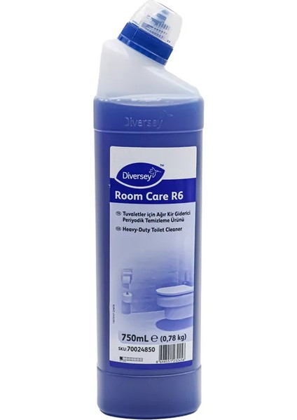 Endüstriyel Diversey Taski Room Care R6 Ağır Kirler Için Klozet Temizlik Ürünü 750 ml