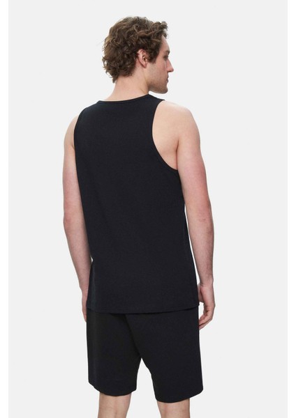 Pebble Açık Turuncu Sıfır Kol Oversize Baskılı Oversize Erkek Tshirt