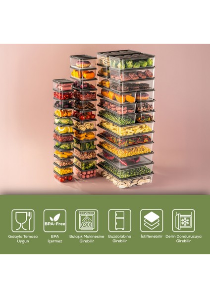 10'lu Buzdolabı Düzenleyici Organizer Mikrodalgaya Uygun Difriz Saklama Kabı Gri fırsatları