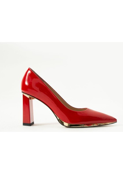 Kadın Hakiki Deri Topuklu Ayakkabı Kırmızı fiyatları