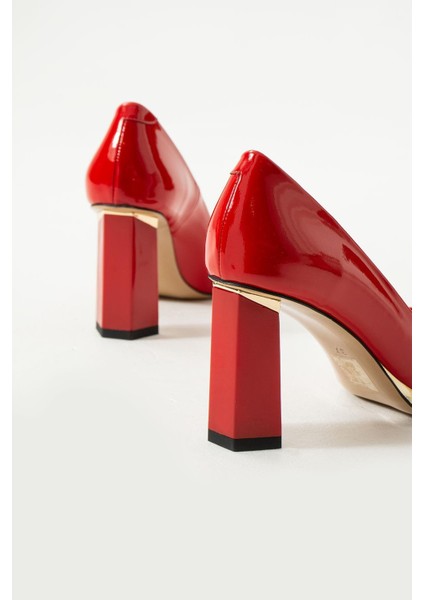 Kadın Hakiki Deri Topuklu Ayakkabı Kırmızı fırsatları