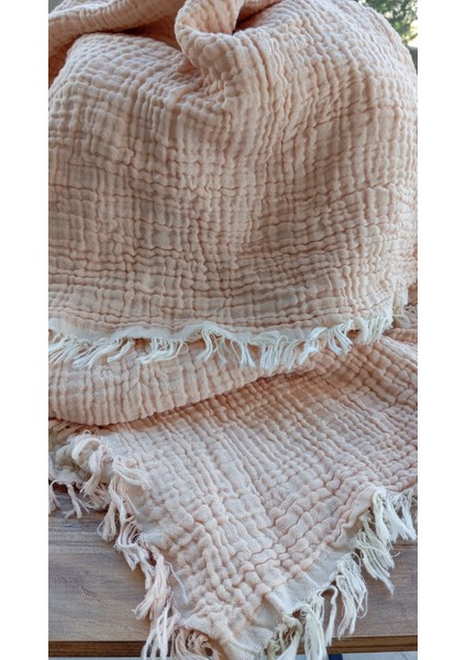 4 Katlı Çok Amaçlı Müslin Örtü, Somon Rengi Bebek Battaniyesi , 120X120 cm Müslin Pike fiyatları