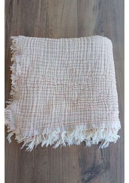 4 Katlı Çok Amaçlı Müslin Örtü, Somon Rengi Bebek Battaniyesi , 120X120 cm Müslin Pike modelleri