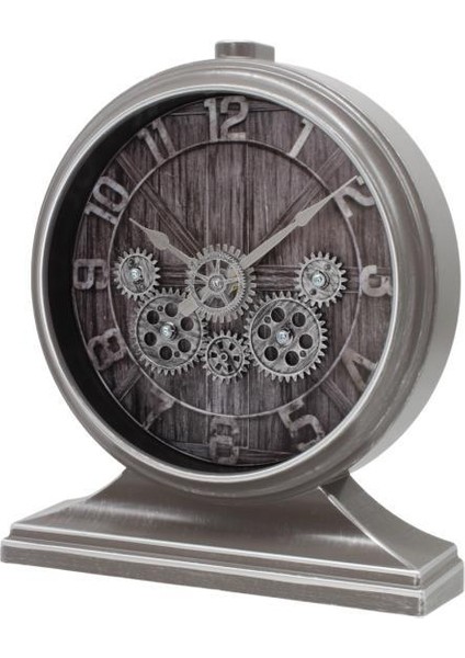 Premium Serisi Antik Eskitme Kadranlı Döner Çarklı 32X28 cm Ev ve Ofis Masa ve Duvar Saati Rakamlı Gri fiyatları