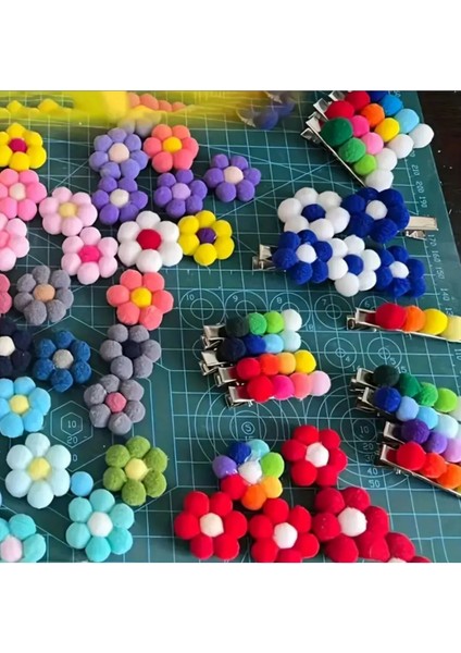 Renkli Pon Pon 3 cm 100 Adet Dıy, Etkinlik, Elişi Malzemeleri.