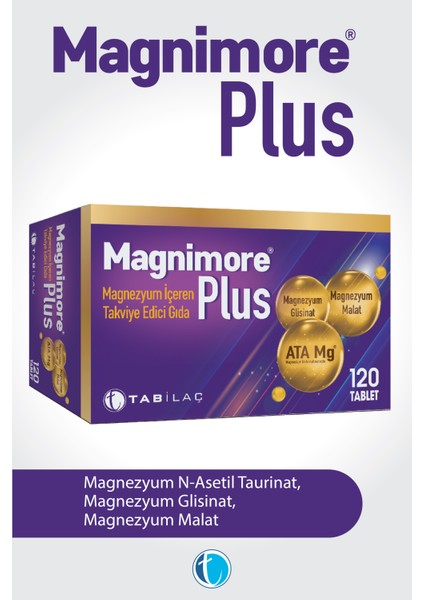 Plus Magnezyum 120 Tablet N-Asetil Taurinat Bisglisinat Malat