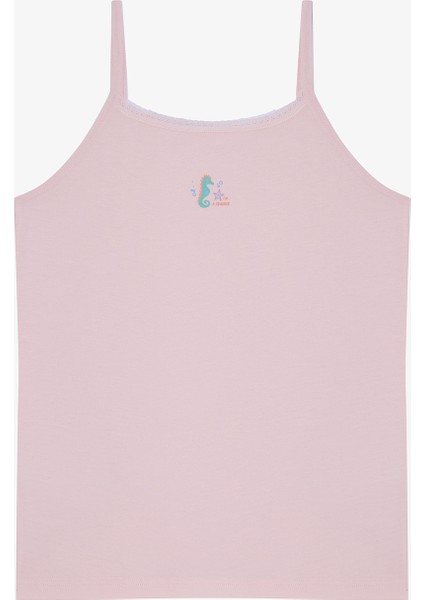 Kız Çocuk Deniz Baskılı Seahorse Pamuklu 2'li Atlet modelleri