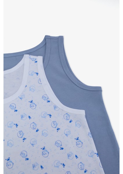 Erkek Çocuk Pufferfish Balık Baskılı Pamuklu 2'li Atlet fırsatları