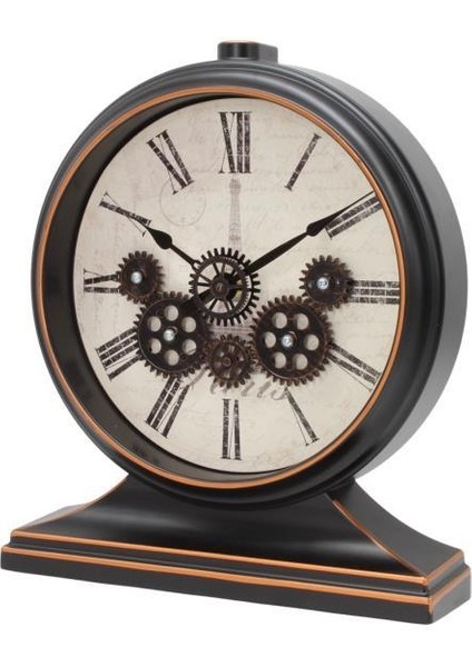 Premium Serisi Antik Eskitme Kadranlı Döner Çarklı 32X28 cm Ev ve Ofis Masa ve Duvar Saati Roma Rakamlı Bakır fiyatları