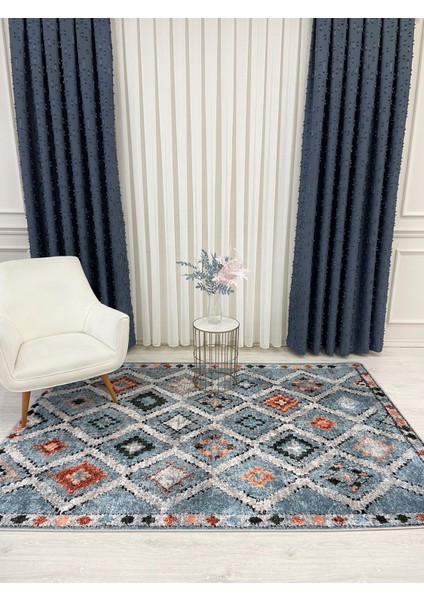 Kilim Motifli Bohem Kaymaz Taban Halı