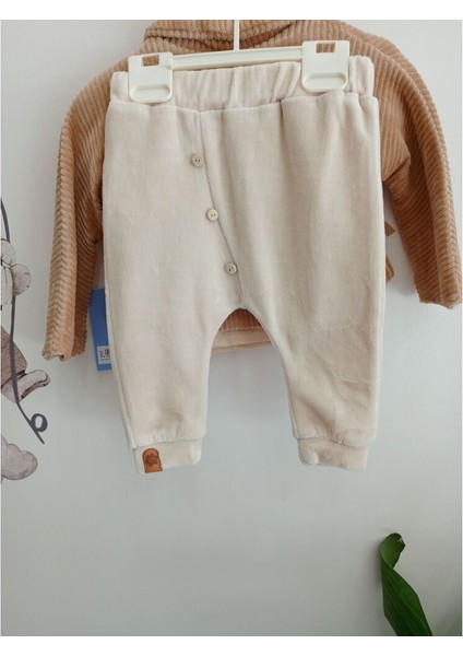 Kadife Ceketli 3'lü Unisex Bebek Takımı fırsatları