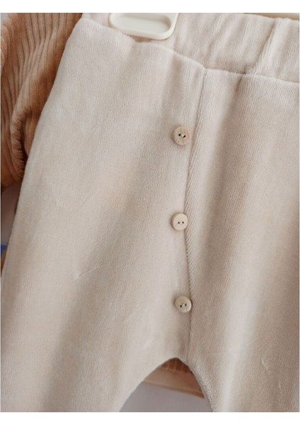 Kadife Ceketli 3'lü Unisex Bebek Takımı indirimleri