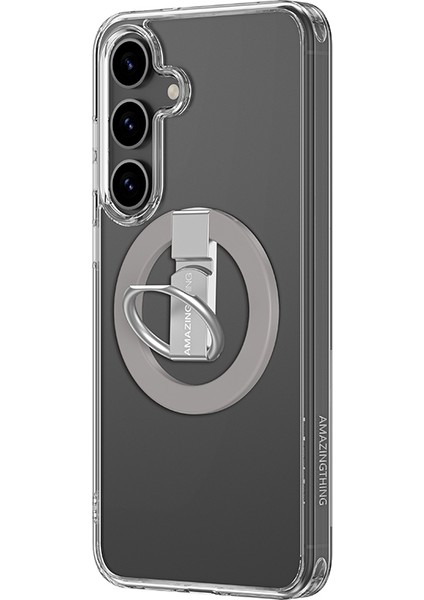 Galaxy S25 Kılıf M-Safe Uyumlu Standlı Amazingthing Minimal Grip Serisi Kapak Gri fırsatları
