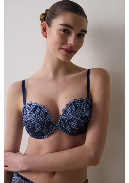 Heart Broderie Lacivert Sütyen fiyatları