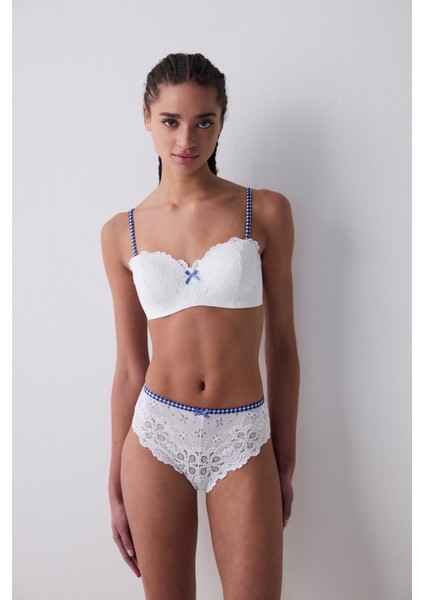 Cheeky Lace Kırık Beyaz Hipster Külot