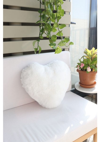 Kalp Şekilli Sevgililer Gününe Özel Love Peluş ve Bubble Dekoratif Yastık,4 Adet Kırlent Kılıfı