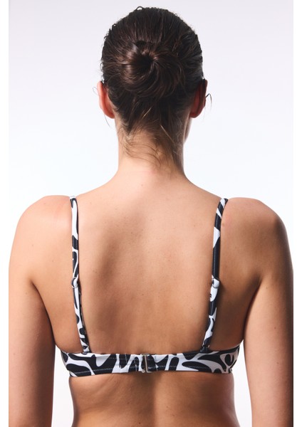 Tint Lol Up Zebra Desenli Dolgulu Balconette Bikini Üstü