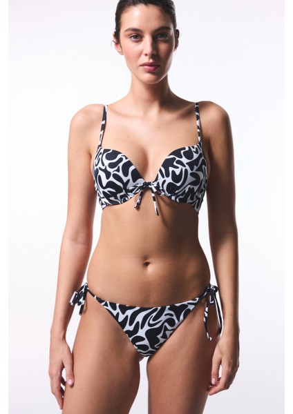 Tint Lol Up Zebra Desenli Dolgulu Balconette Bikini Üstü