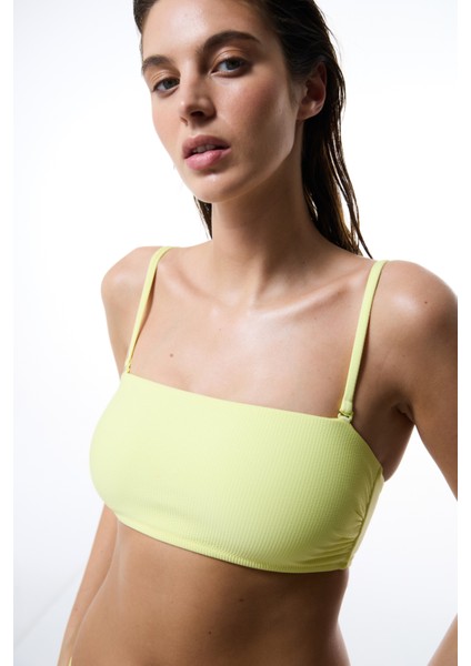Sarı Nora Straplez Bikini Üstü