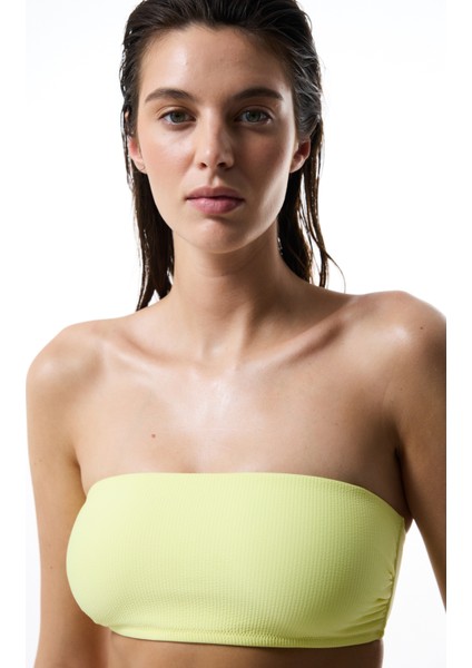 Sarı Nora Straplez Bikini Üstü