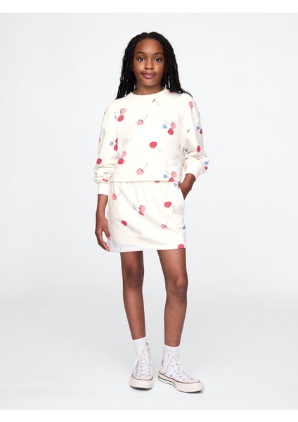 Kız Çocuk Bej Kids Vintage Soft Fransız Havlu Kumaş Etek