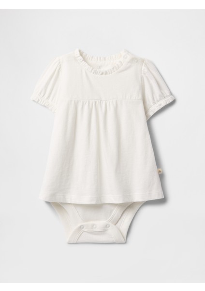 Bebek Kırık Beyaz Baby Puff-Sleeve Shirt Bodysuit