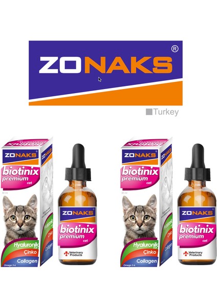 Biotinix Premium Kediler İçin 50 ml Biotin - Çinko- Kolajen 3 adet