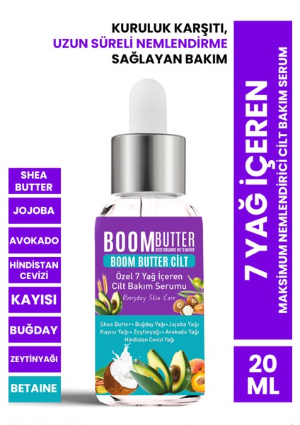 7 Yağ içeren Maksimum Nemlendirici Cilt Bakım Serum 20 Ml