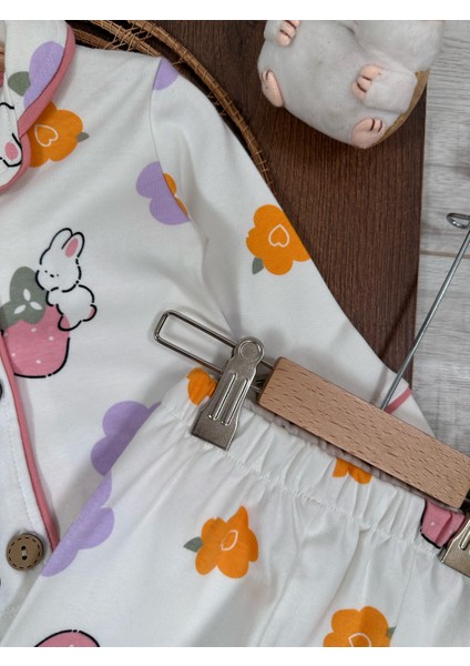 Babybiscoi Tavşan Desenli Gömlekli Unisex Pijama Takımı fırsatları