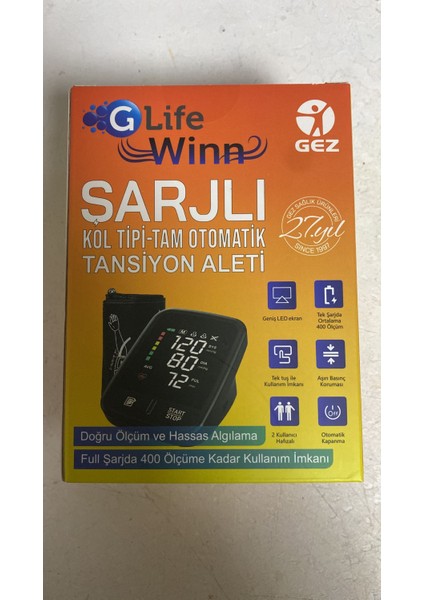 G Life Winn Şarjlı Kol Tipi Tam Otomatik Tansiyon Aleti