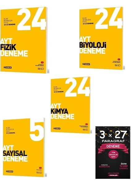 Yks Ayt Sayısal 5 Deneme Hız Yayınları+Fizik+Kimya+Biyoloji