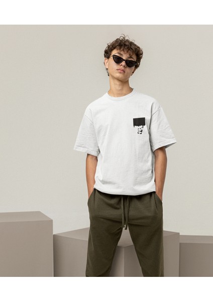 Drip Panda Baskılı Oversize Erkek Tişört fiyatları
