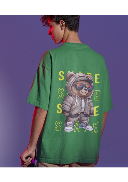 Cool Bear Baskılı Oversize Erkek Tişört – Hava Alabilen Pamuk fiyatları