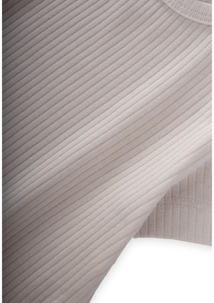 Basic Fitilli T-Shırt 1-5 Yaş Kırık Beyaz modelleri