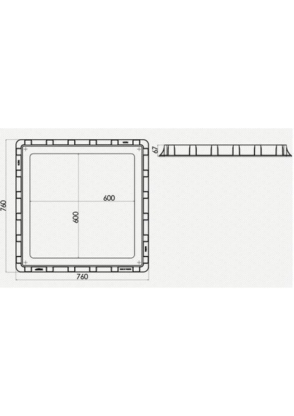 70X70 Rögar Kutusu Çerçevesi+Kapak Luxwares