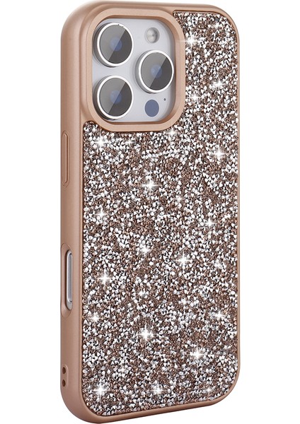 Apple iPhone 16 Plus Gold Swrvski Taşlı Telefon Kılıfı