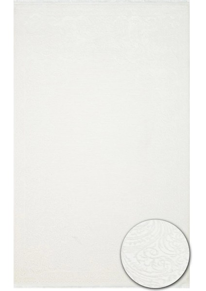 Sateen St 906 CREAM-120 x 180 x w Hav Toz Vermez Yıkanabilir Kaymaz Ince Dokuma Modern Halı
