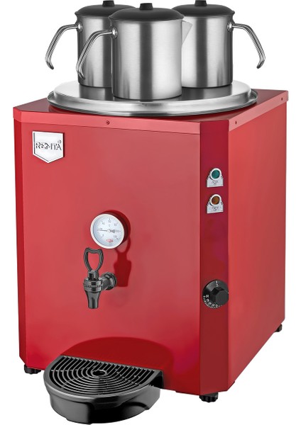 3 Demlikli 40 Lt Jumbo Çay Makinesi Şamandıralı Kırmızı - DE10S