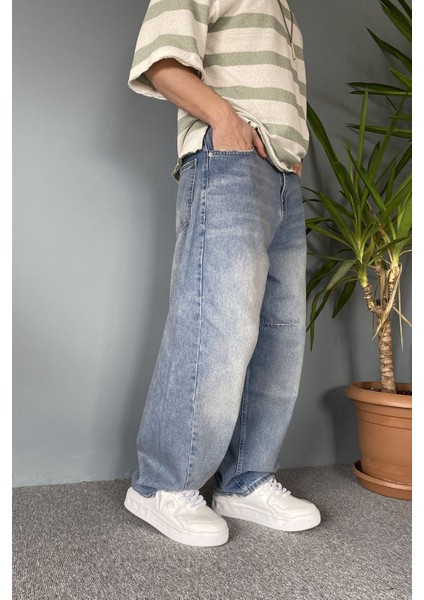 Eskitme Taşlanmış Balon Super Baggy Pantolon