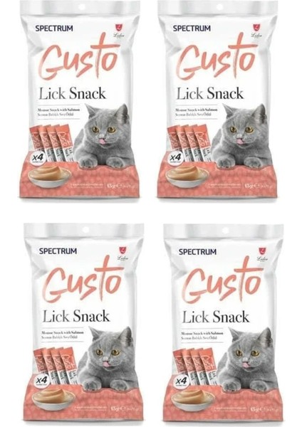 Gusto Somon Balıklı Sıvı Kedi Ödül Maması 4X15 gr 4 adet