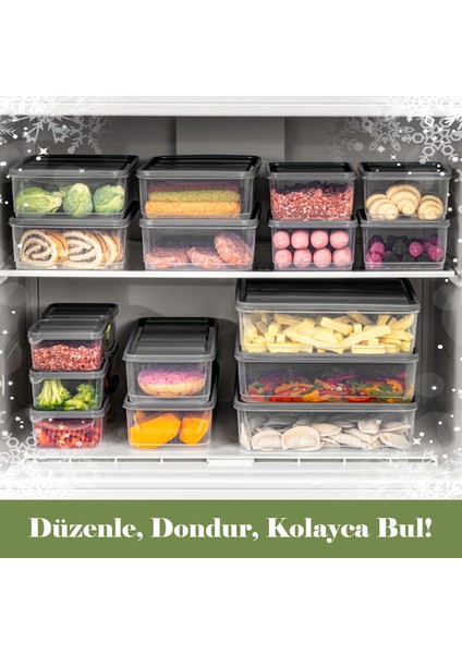 30'lu Buzdolabı Düzenleyici Organizer Mikrodalgaya Uygun Difriz Saklama Kabı Gri