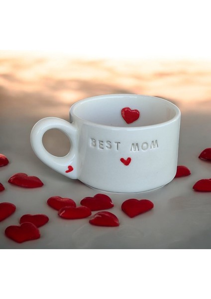 Mshandmade El Yapımı Seramik Çay Kahve Kupası Duble Türk Kahvesi Fincanı Kupa, Best Mom Mug fiyatları