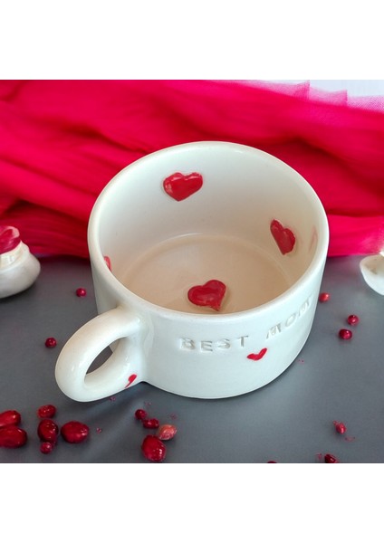 Mshandmade El Yapımı Seramik Çay Kahve Kupası Duble Türk Kahvesi Fincanı Kupa, Best Mom Mug modelleri