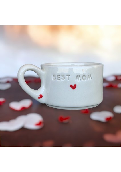 Mshandmade El Yapımı Seramik Çay Kahve Kupası Duble Türk Kahvesi Fincanı Kupa, Best Mom Mug fırsatları