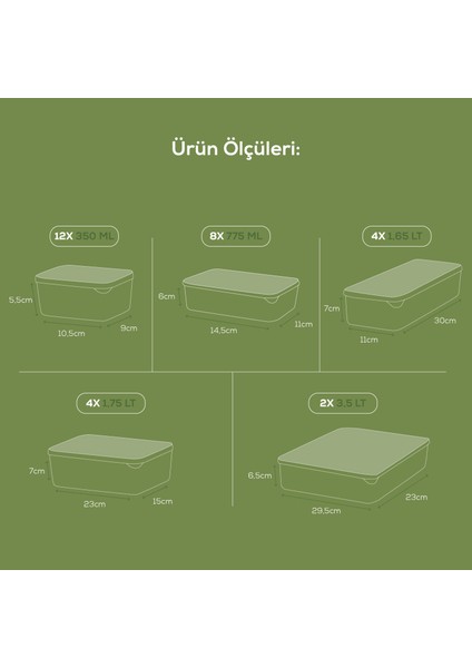 30'lu Buzdolabı Düzenleyici Organizer Mikrodalgaya Uygun Difriz Saklama Kabı Gri