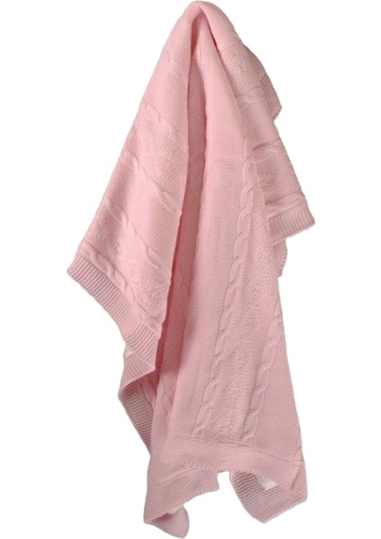 Pembe Astarlı Örme Battaniye