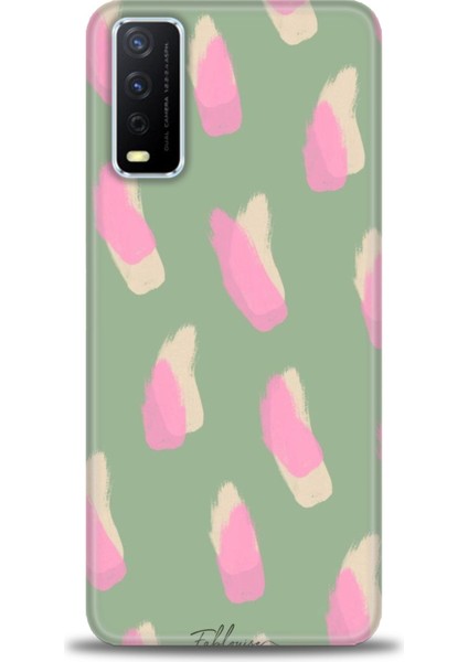 Vivo Y20 Kılıf Hd Baskılı - Pembe Krem