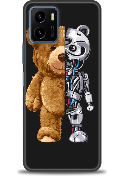Vivo Y21 Kılıf Hd Baskılı - Ayı ve Iskeleti