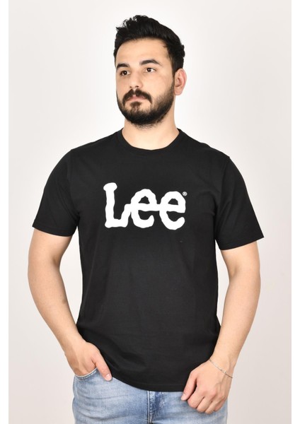 Lee Erkek Siyah Yuvarlak Yaka Tişört ML65QAI001 modelleri